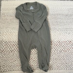 GAP Olive Green Ribbed Footed One-Piece for Kids